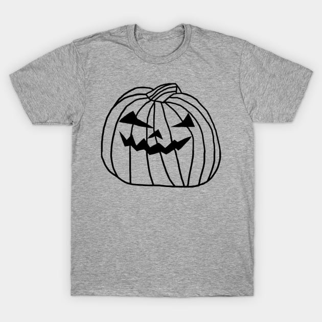 Big Halloween Horror Pumpkin Outline T-Shirt by ellenhenryart